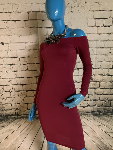 Night Out Midi Dress (Burgundy)